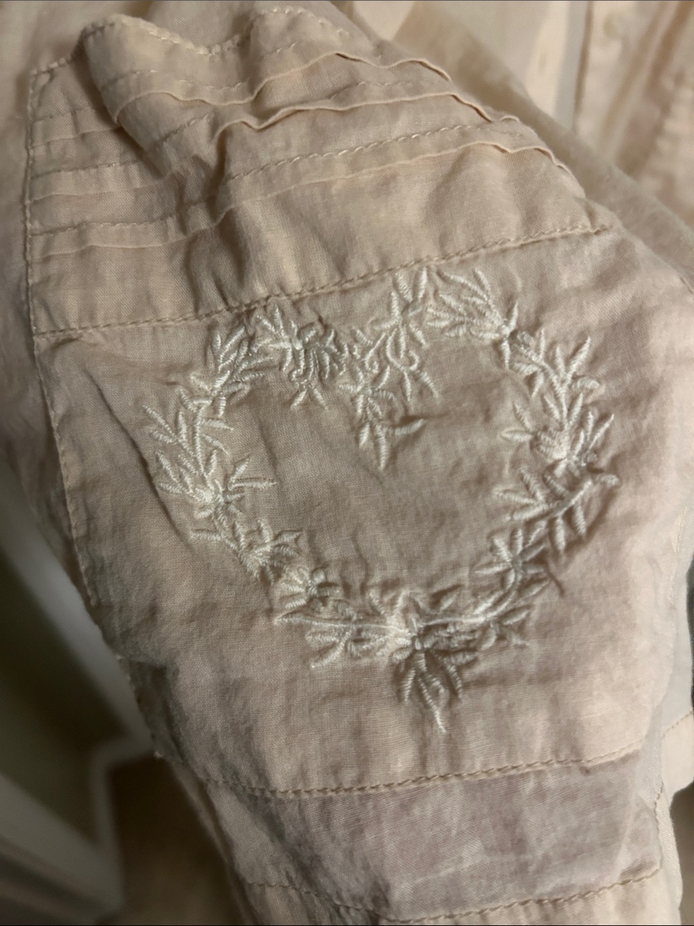 April Cornell Cream Button-Front Tunic Top - Picture 3 of 7